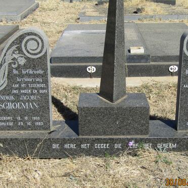 SCHOEMAN Hendrik Jacobus 1908-1983 &amp; Erenchia Adriana V.D. WALT 1908-1984