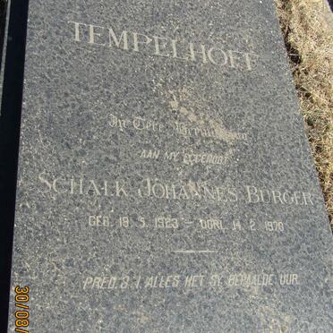 TEMPELHOFF Schalk Johannes Burger 1923-1970
