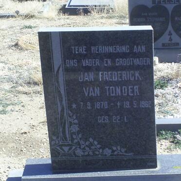 TONDER Jan Frederick, van 1870-1962