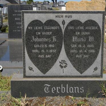 TERBLANS Johannes H. 1910-1972 &amp; Maria M. 1905-1986