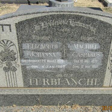 TERBLANCHE Machiel Casparus 1871-1951 &amp; Elizabeth Johanna BOUWER 1873-1963