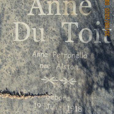 TOIT Anna Petronella, du nee ALSTON 1918-2010