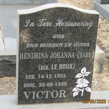 VICTOR Hendrina Johanna nee LE ROUX 1903-1999