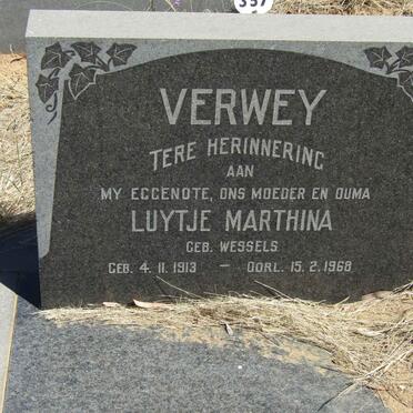 VERWEY Luytje Marthina nee WESSELS 1913-1968