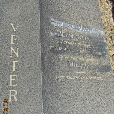 VENTER Albertus Johannes 1895-1980 &amp; Louisa Maria Belmontia BOSMAN 1901-1979