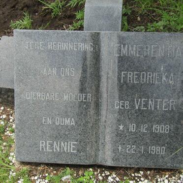 VENTER Emmerentia Fredrieka nee VENTER 1908-1980