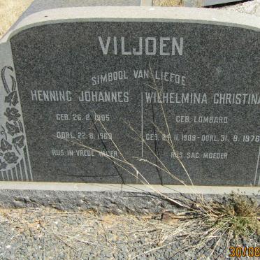 VILJOEN Henning Johannes 1905-1969 &amp; Wilhemina Christina LOMBARD 1909-1976