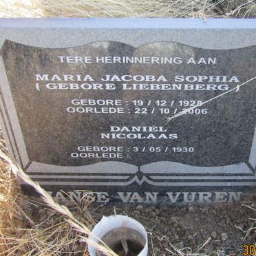 VUREN Daniel Nicolaas, Janse van 1930- &amp; Maria Jacoba Sophia LIEBENBERG 1928-2006