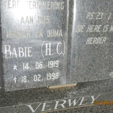 VERWEY H.C. 1919-1998