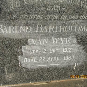 WYK Barend Bartholomeus, van 1912-1963