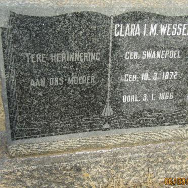 WESSELS Clara I.M. nee SWANEPOEL 1872-1966