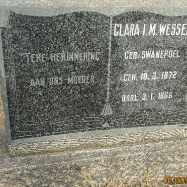 WESSELS Clara I.M. nee SWANEPOEL 1872-1966
