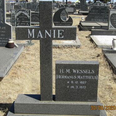 WESSELS Hermanus Mattheus 1927-1972
