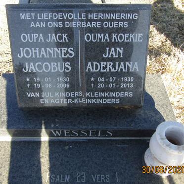 WESSELS Johannes Jacobus 1930-2006 &amp; Jan Aderjana 1930-2013