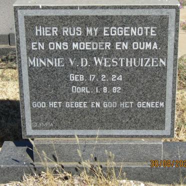 WESTHUIZEN Minnie, v.d. 1924-1982