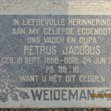 WEIDEMAN Petrus Jacobus 1898-1959