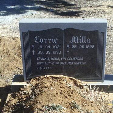 ? Corrie 1921-1993 &amp; Milla 1928-