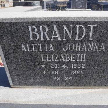 BRANDT Aletta Johanna Elizabeth 1932-1985
