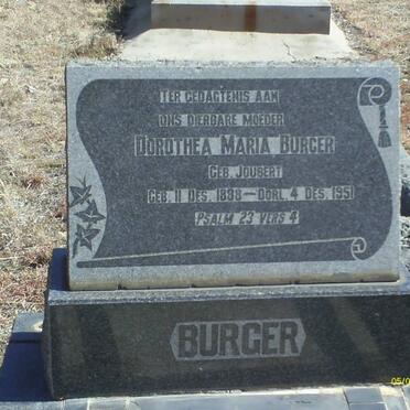 BURGER Dorothea Maria nee JOUBERT 1888-1951