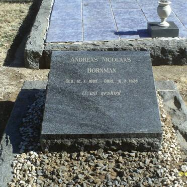 BORNMAN Andreas Nicolaas 1889-1935