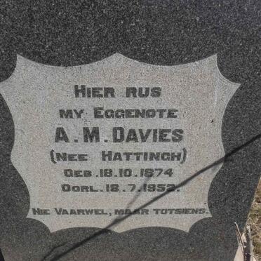 DAVIES A.M. nee HATTINGH 1874-1952