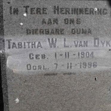 DYK Tabitha W.L., van 1904-1996