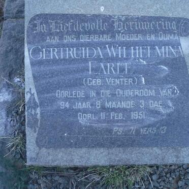 EARLE Gertruida Wilhelmina nee VENTER 1951