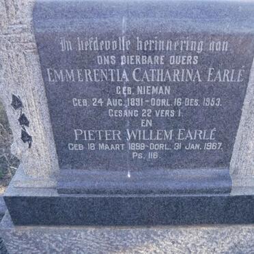 EARLÉ Pieter Willem 1898-1967 &amp; Emmerentia Catharina NIEMAN 1891-1953