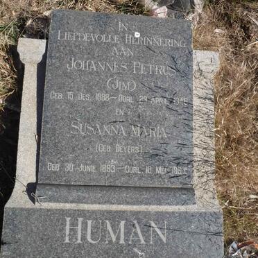 HUMAN Johannes Petrus 1888-1946 &amp; Susanna Maria BEYERS 1893-1967