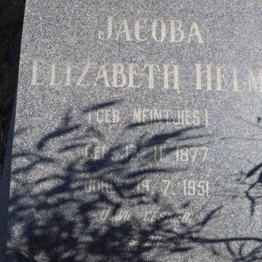 HELM Jacoba Elizabeth nee MEINTJIES 1877-1951