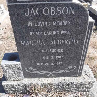 JACOBSON Martha Albertha nee FLEISCHER 1907-1963