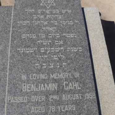 CAHL Benjamin -1958