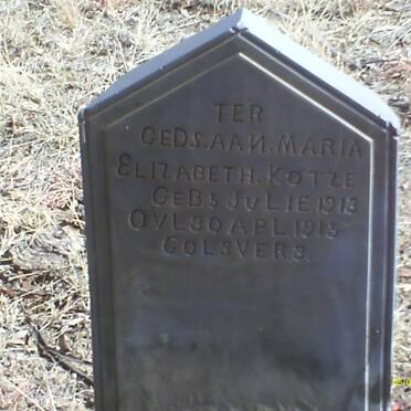 KOTZE Maria Elizabeth 1913-1915