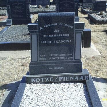 KOTZE Lecia Francina, PIENAAR 1909-2004