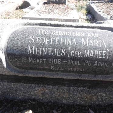 MEINTJES Dawid Lo Ruchama 1906-1956 &amp; Stoffelina Maria MAREE 1908-1976