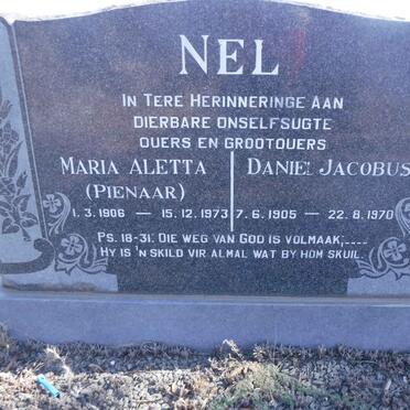 NEL Daniel Jacobus 1905-1970 &amp; Maria Aletta PIENAAR 1906-1973