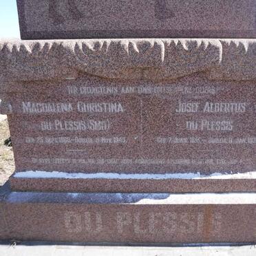 PLESSIS Josef Albertus, du 1855-1938 &amp; Magdalena Christina SMIT 1868-1943