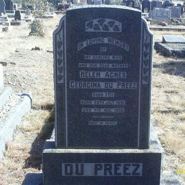 PREEZ Helen Agnes Georgina, du nee FOX 1891-1950