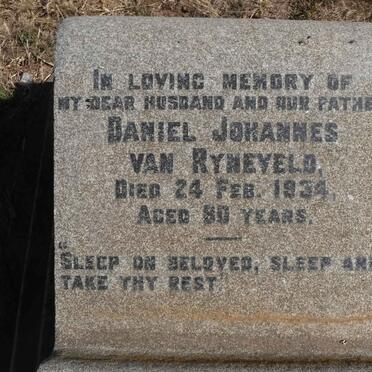 RYNEVELD Daniel Johannes, van -1934