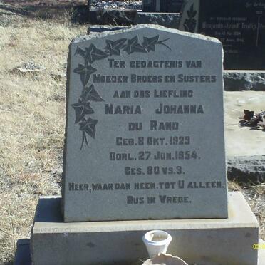 RAND Maria Johanna, du 1929-1954