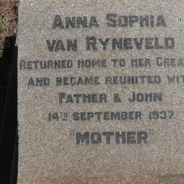 RYNEVELD Anna Sophia, van -1937