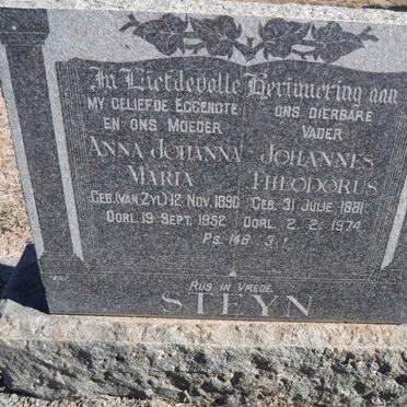STEYN Johannes Theodorus 1881-1974 &amp; Anna Johanna Maria VAN ZYL 1890-1952