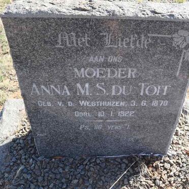 TOIT Anna M.S., du nee V.D. WESTHUIZEN 1870-1922