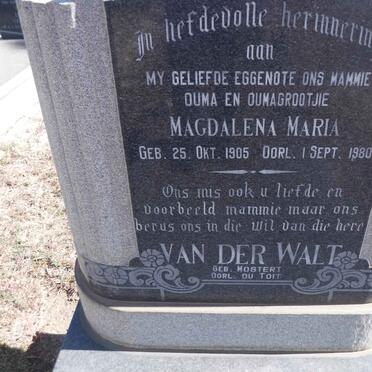 TOIT Magdalena Maria,  du voorheen VAN DER WALT nee MOSTERT 1905-1980