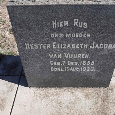 VUUREN Hester Elizabeth Jacoba, van 1855-1933