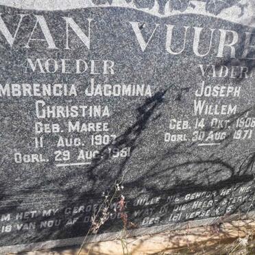 VUUREN Joseph Willem, van 1908-1971 &amp; Embrencia Jacomina Christina MAREE 1907-1951