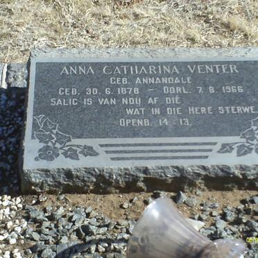 VENTER Anna Catharina nee ANNANDALE 1878-1966