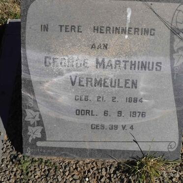 VERMEULEN George Marthinus 1884-1976