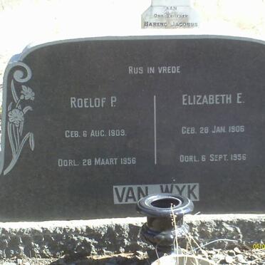 WYK Roelof P., van 1909-1956 &amp; Elizabeth E. 1906-1956