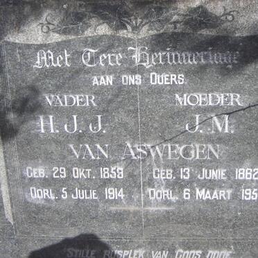 ASWEGEN H.J.J., van 1859-1914 &amp; J.M. 1862-1955